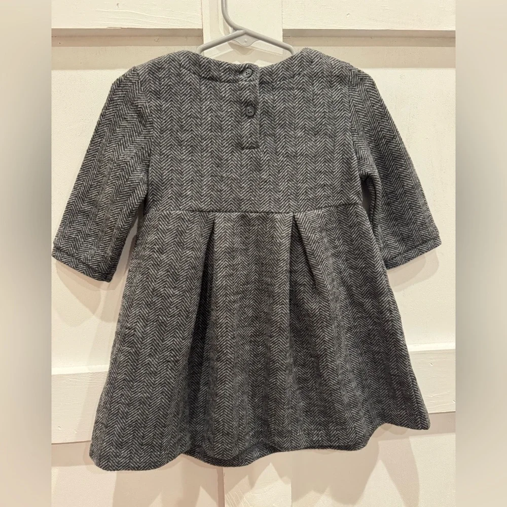 GAP Gray Herringbone Kids Dress - Picture 2 of 3